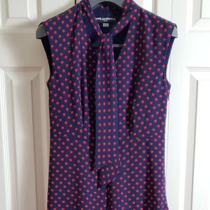 Cool and comfy Karl Lagerfeld polka dot dress.